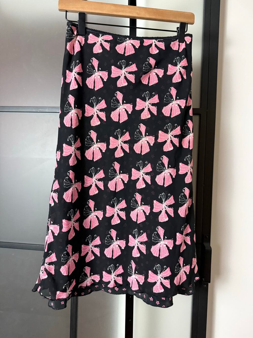 Y2K Speechless Bow Print Midi Skirt Size Small